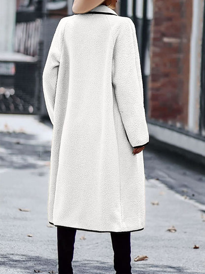 Chic long sleeve coat with pockets