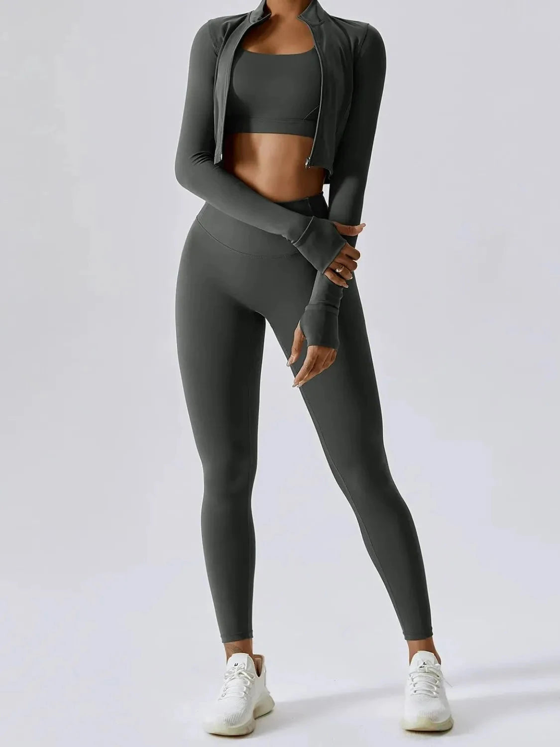 Bra Outerwear and Leggings 3-Piece Active Set Coco’s Tee Boutique