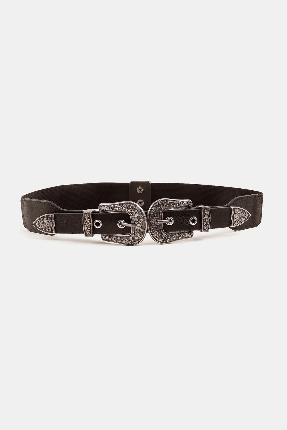 Symmetrical Zinc Alloy Buckle PU Leather Belt.