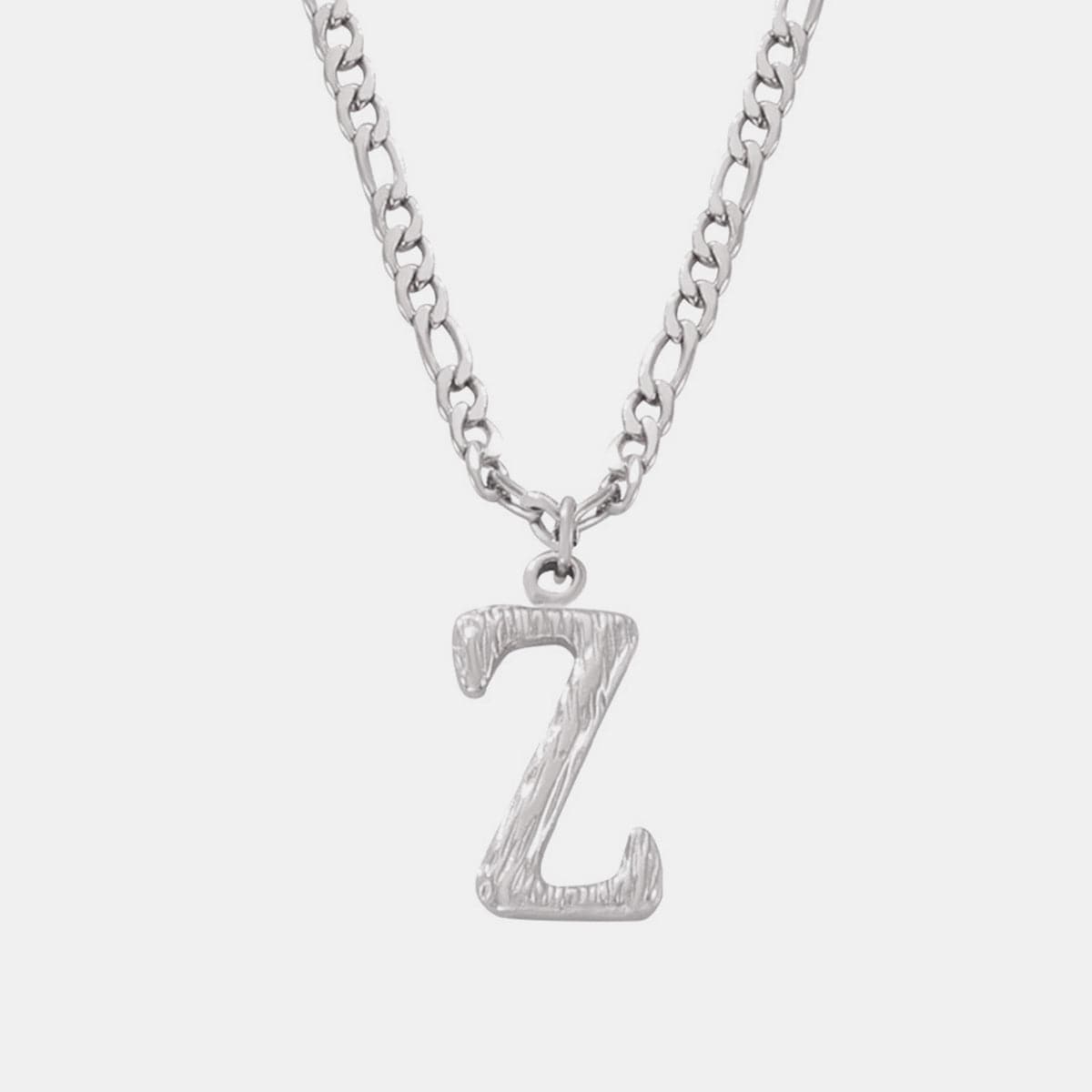 Titanium Steel Letter Pendant Necklace.