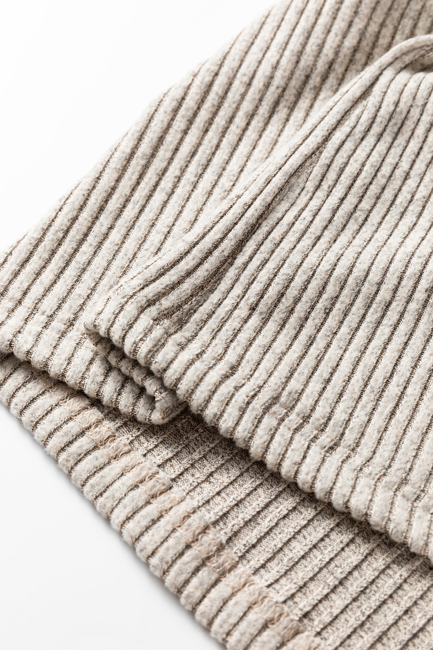 Simply Taupe Plus Size Ribbed Knit Kangaroo Pocket Henley Long Sleeve Top Dear-Lover Dropshipping