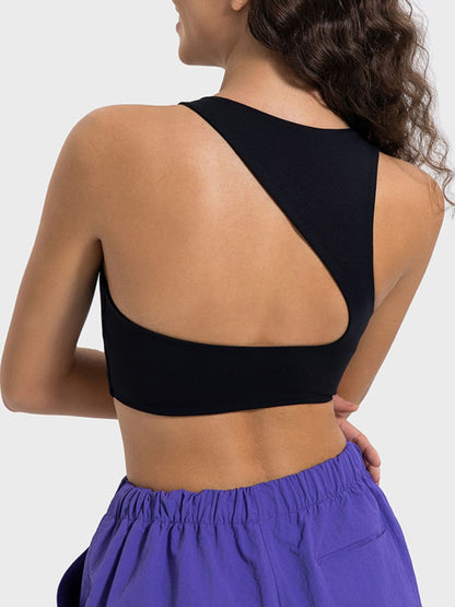 Cutout Round Neck Active Tank.