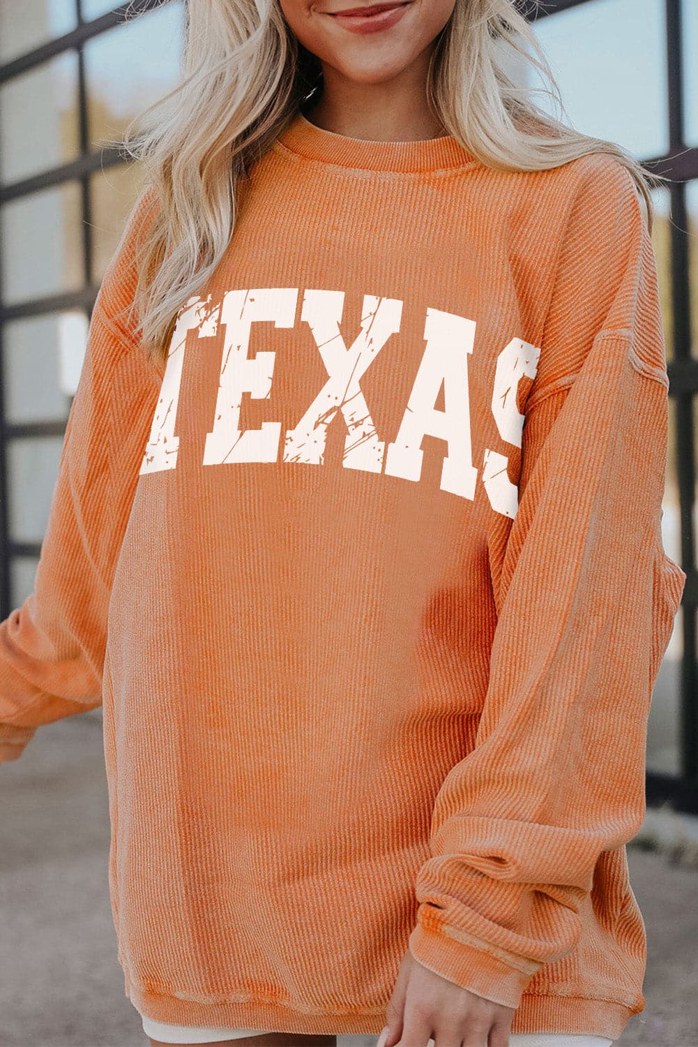 TEXAS Round Neck Long Sleeve Sweatshirt.