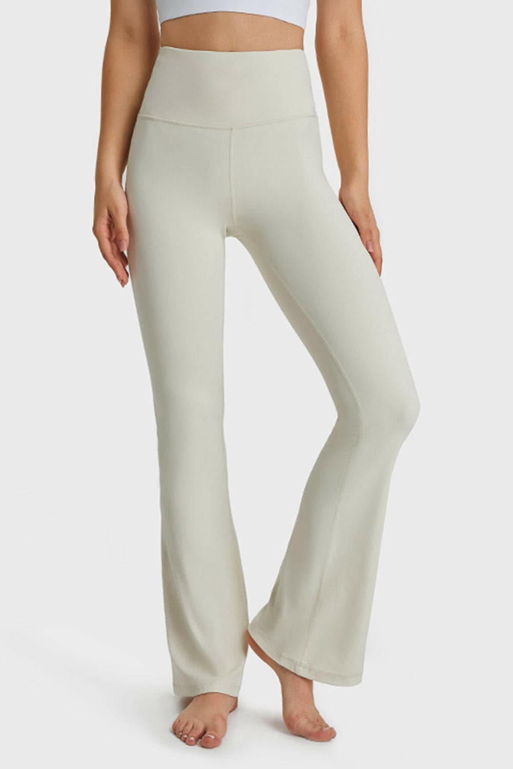 Elastic Waist Flare Yoga Pants.