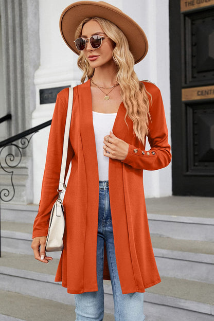 Open Front Long Sleeve Cardigan.