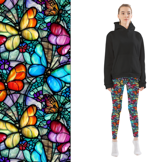 Stained Glass Butterfly Leggings with Pockets MM