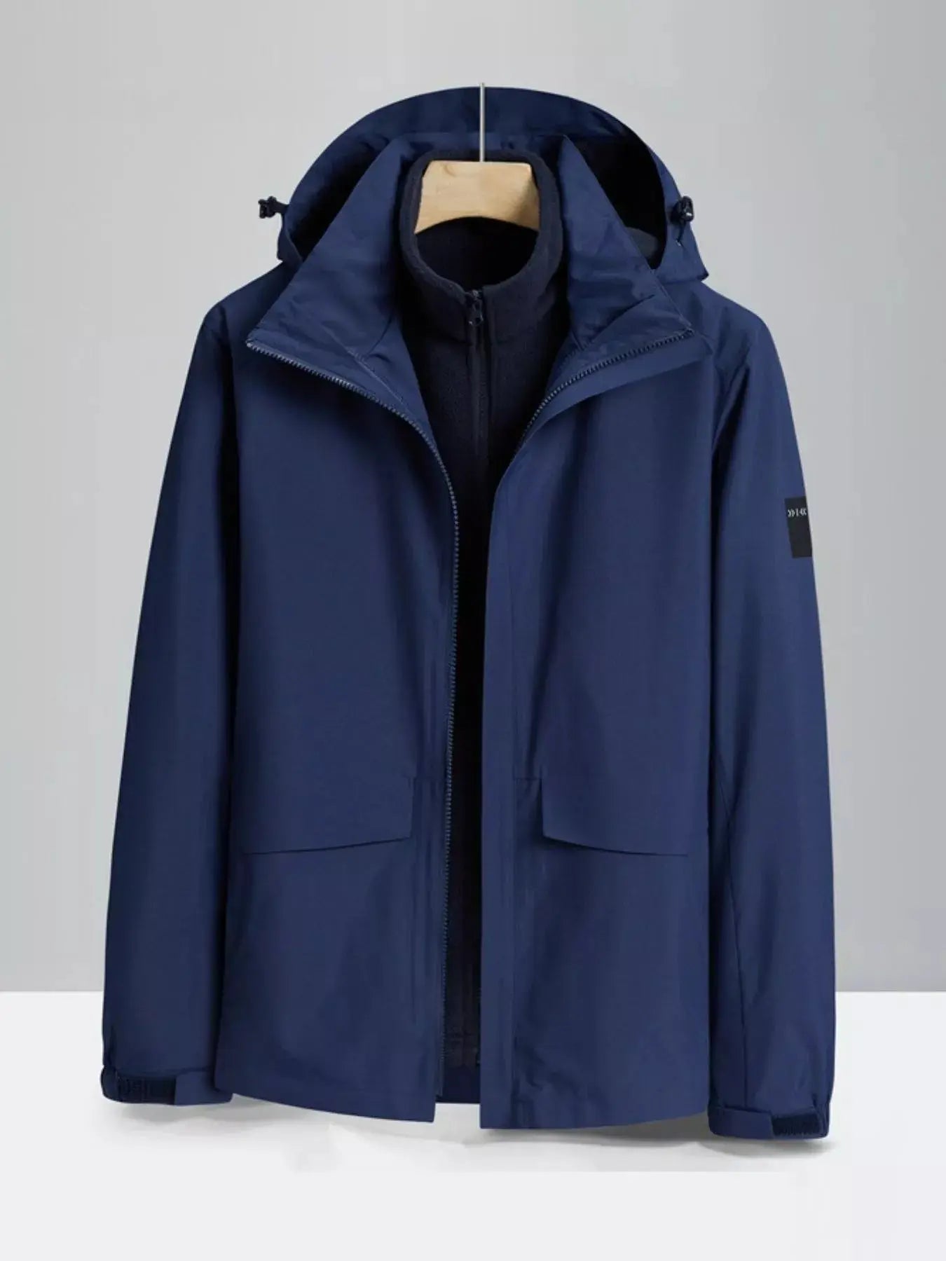 Men's Plus Size Zip Up Waterproof Hooded Jacket All Weather Simply Love