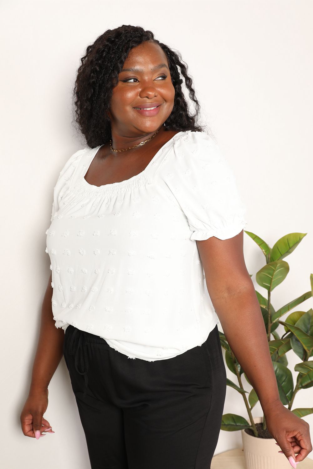 Double Take: Puff Sleeve Square Neck Blouse