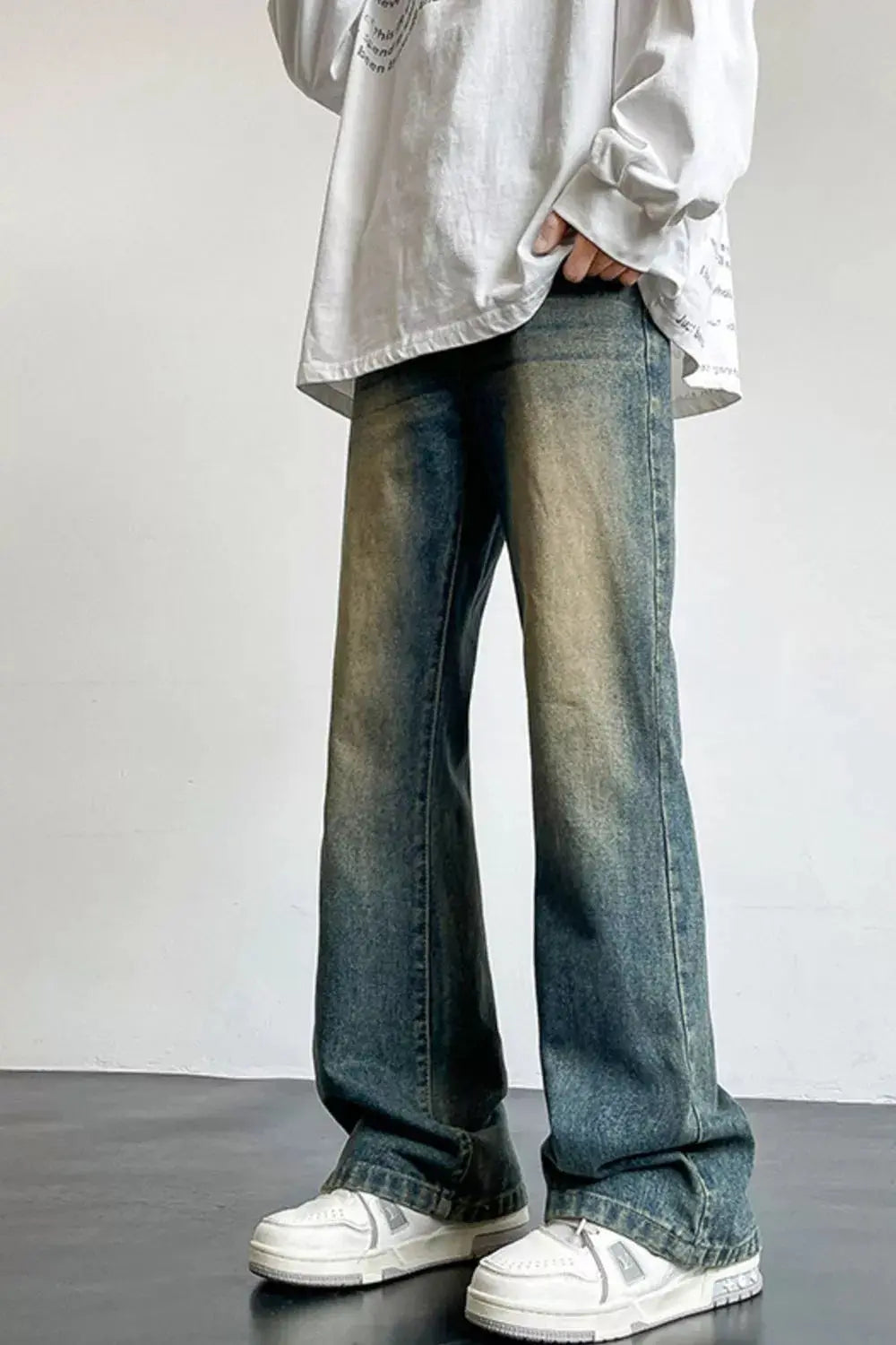 Men's Full Size Vintage Wash Wide Leg Jeans Plus Size Simply Love