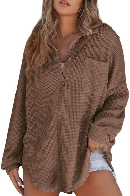 Half Button Long Sleeve Sweatshirt