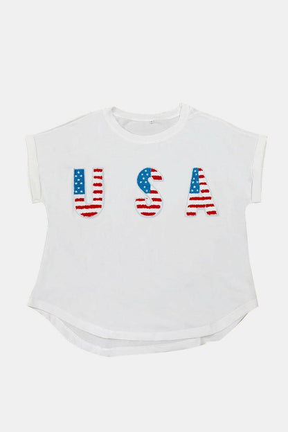 USA Round Neck Short Sleeve T-Shirt.