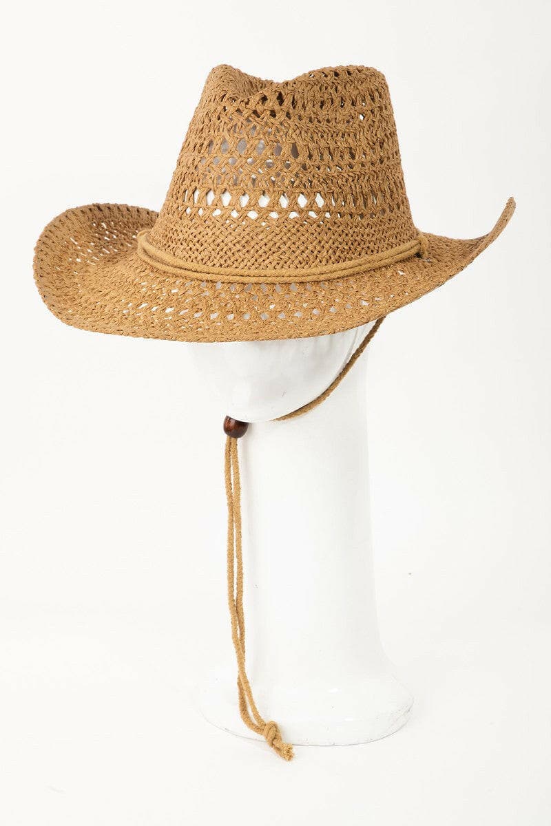 Fame Rope Strap Straw Braided Hat.