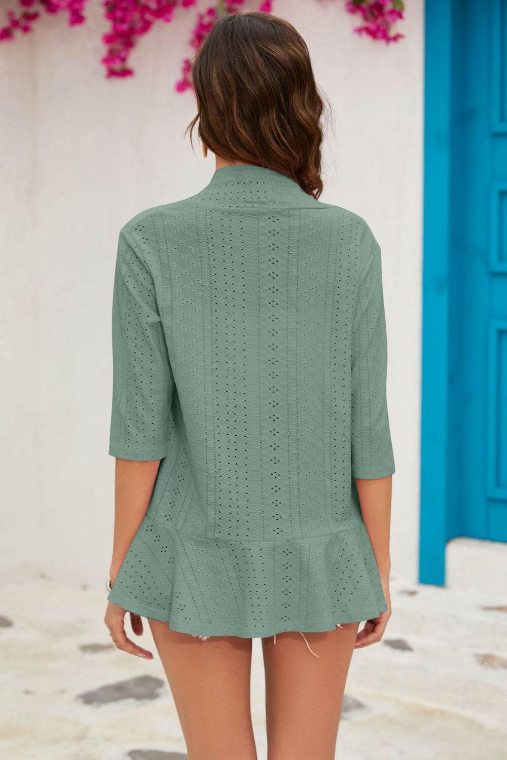 Half Sleeve Open Front Cardigan.