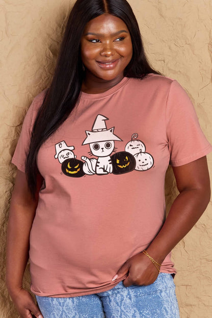 Cozy cat pumpkin tee - fall style