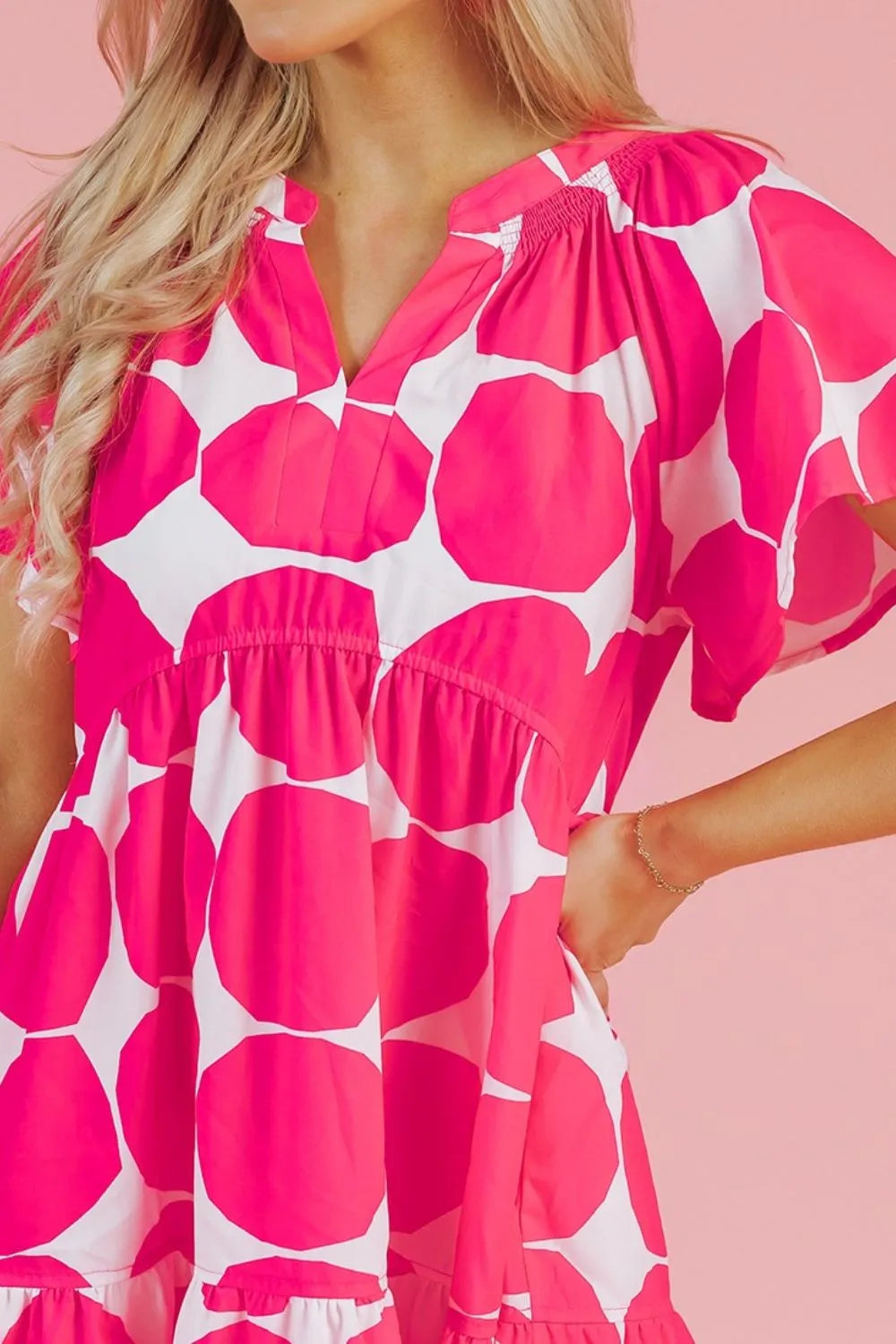 Simply Love: Flutter Sleeve Contrast Dress