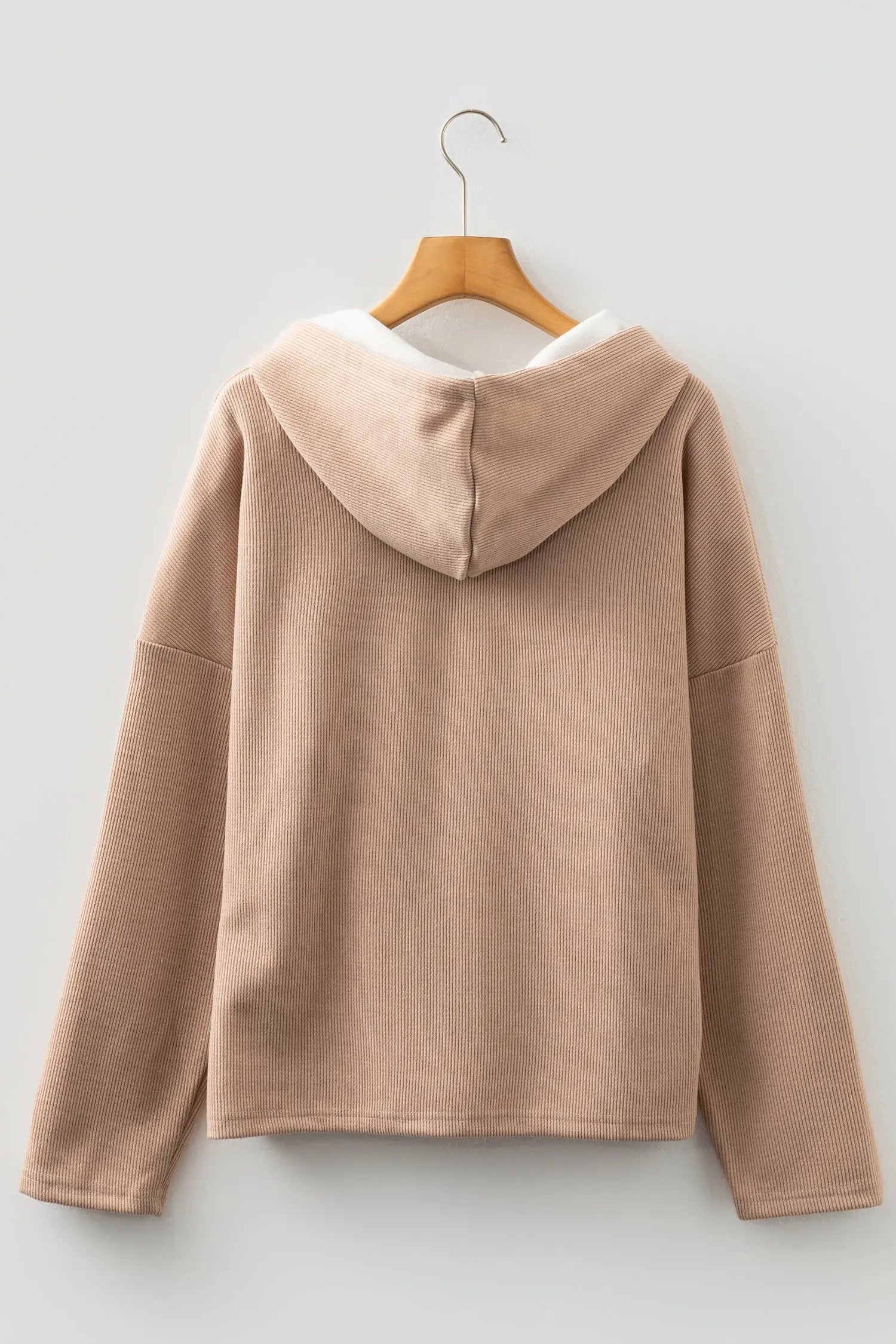 Casual Thermal Textured Lace Drawstring Baggy Hoodie Dear-Lover Dropshipping