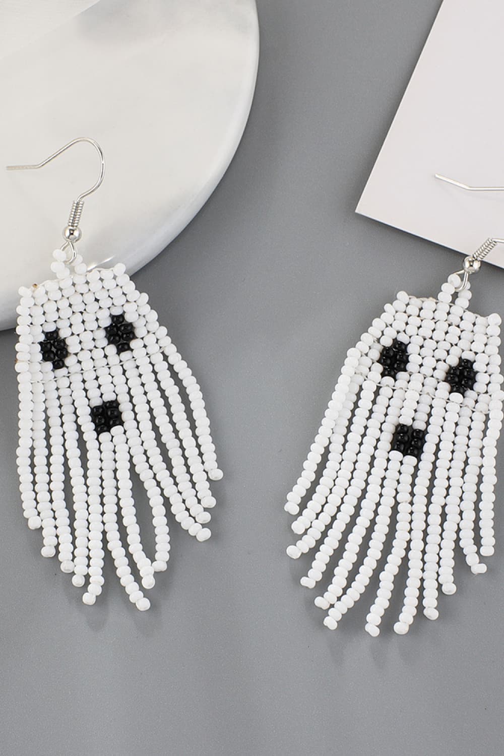 Stylish beaded drop earrings