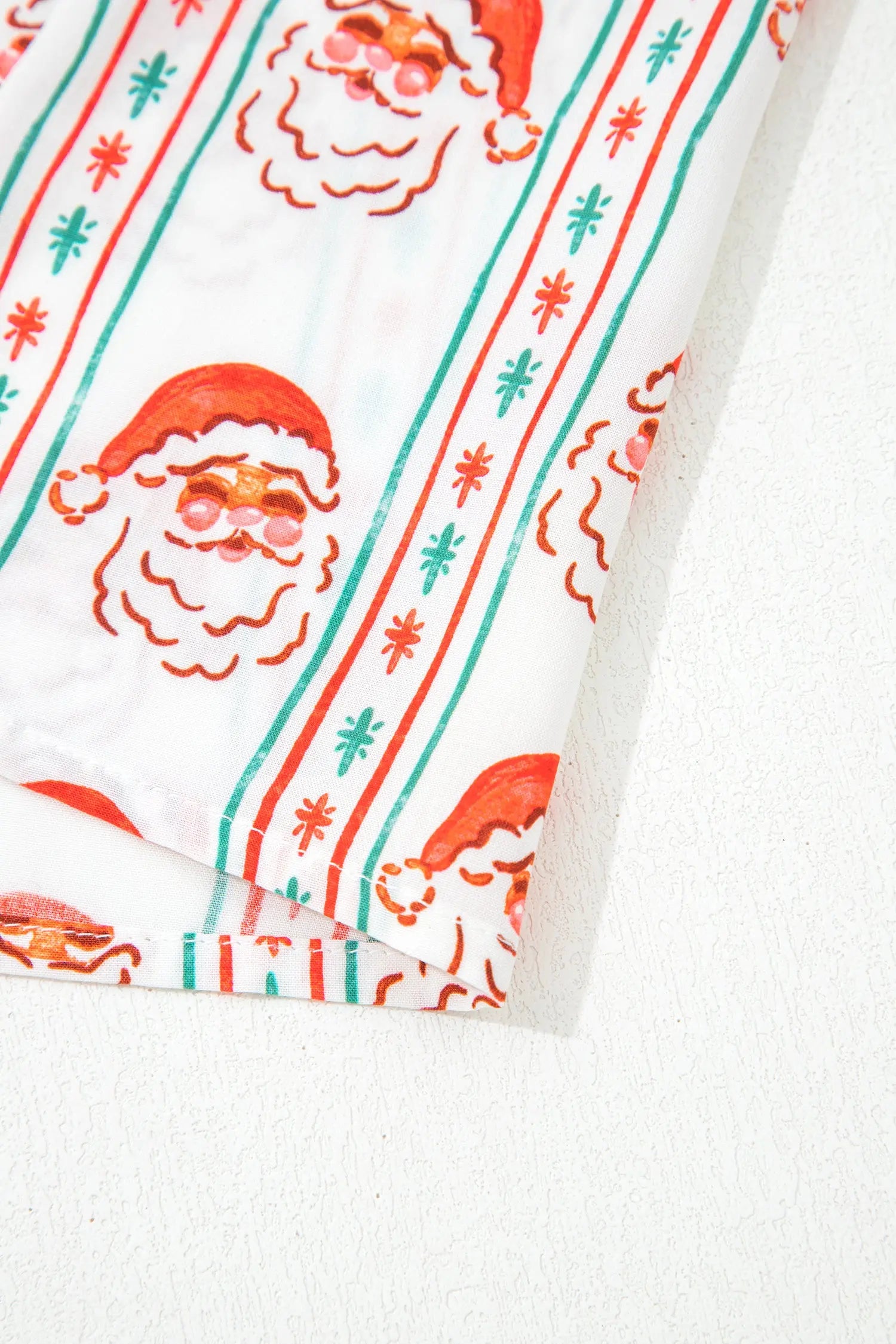 White Santa Contrast Collar Button Front Long Sleeve A Line Mini Dress Dear-Lover Dropshipping