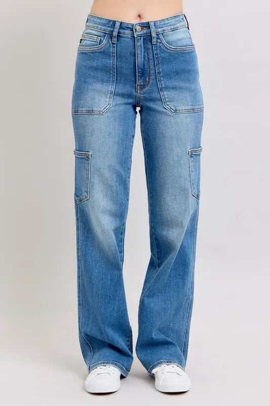 Judy Blue Plus Size High Waist 90s Straight Jeans - Love Salve 