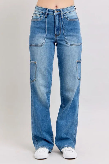 Judy Blue Plus Size High Waist 90s Straight Jeans - Love Salve 