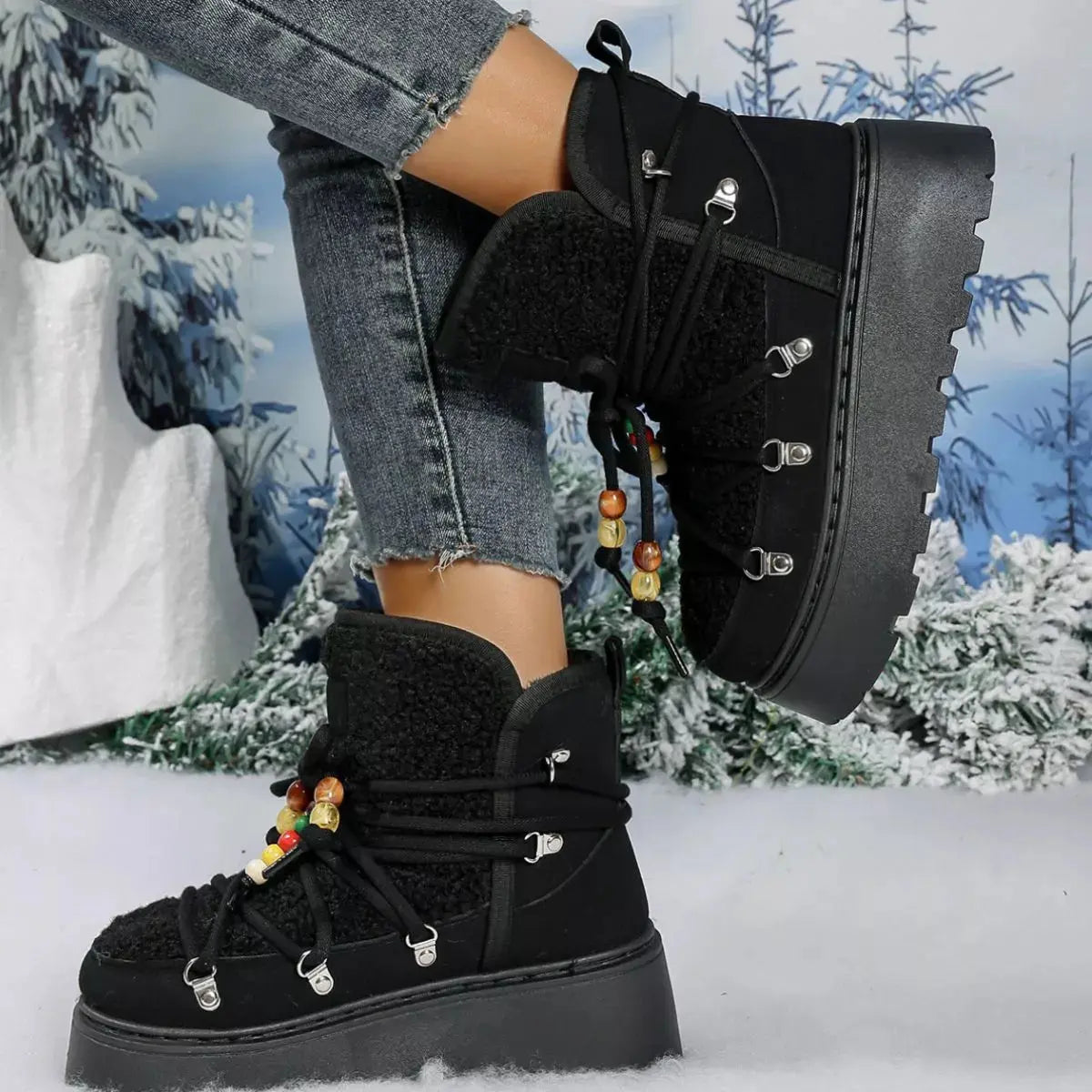 Lace-Up Platform Winter Boots Simply Love