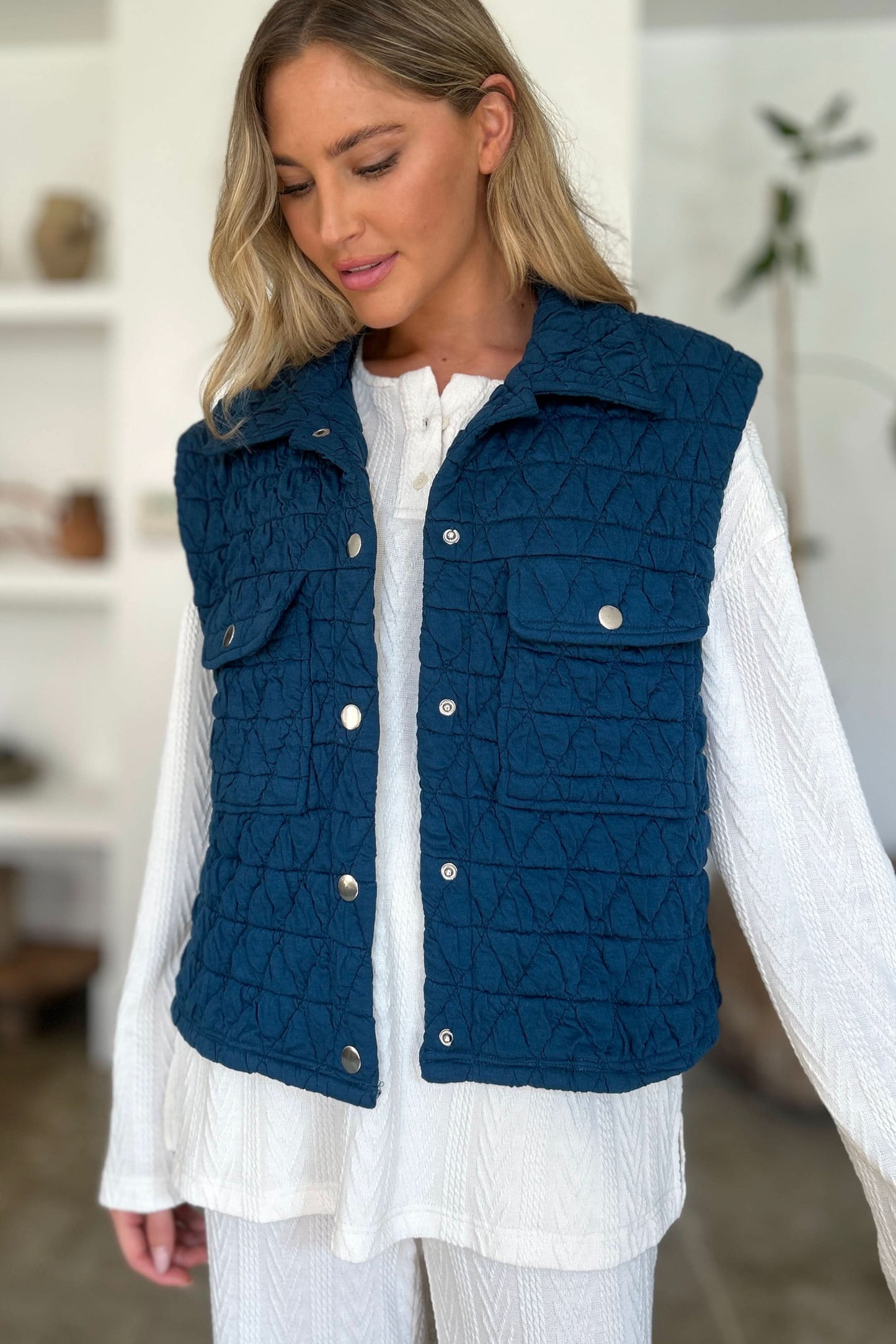 Double take pocketed vest coat