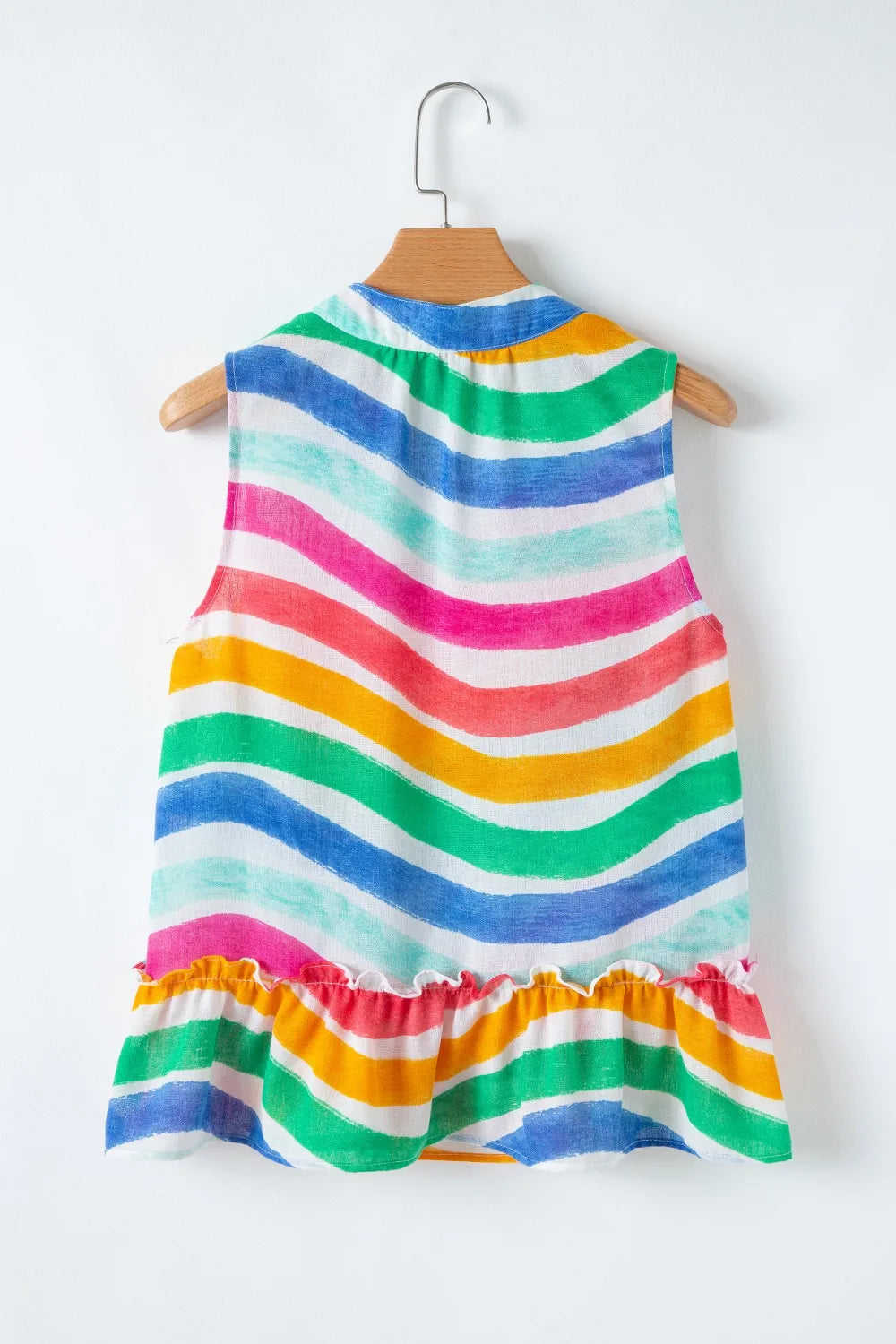 Simply Love: Rainbow Stripe Tank, Ruffled Hem