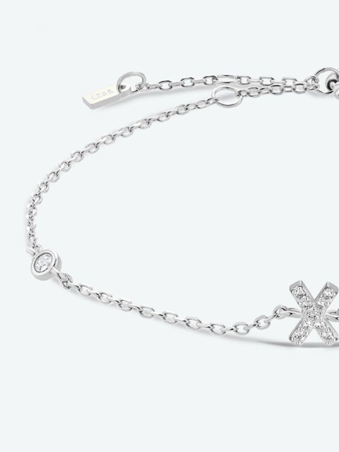 V To Z Zircon 925 Sterling Silver Bracelet.