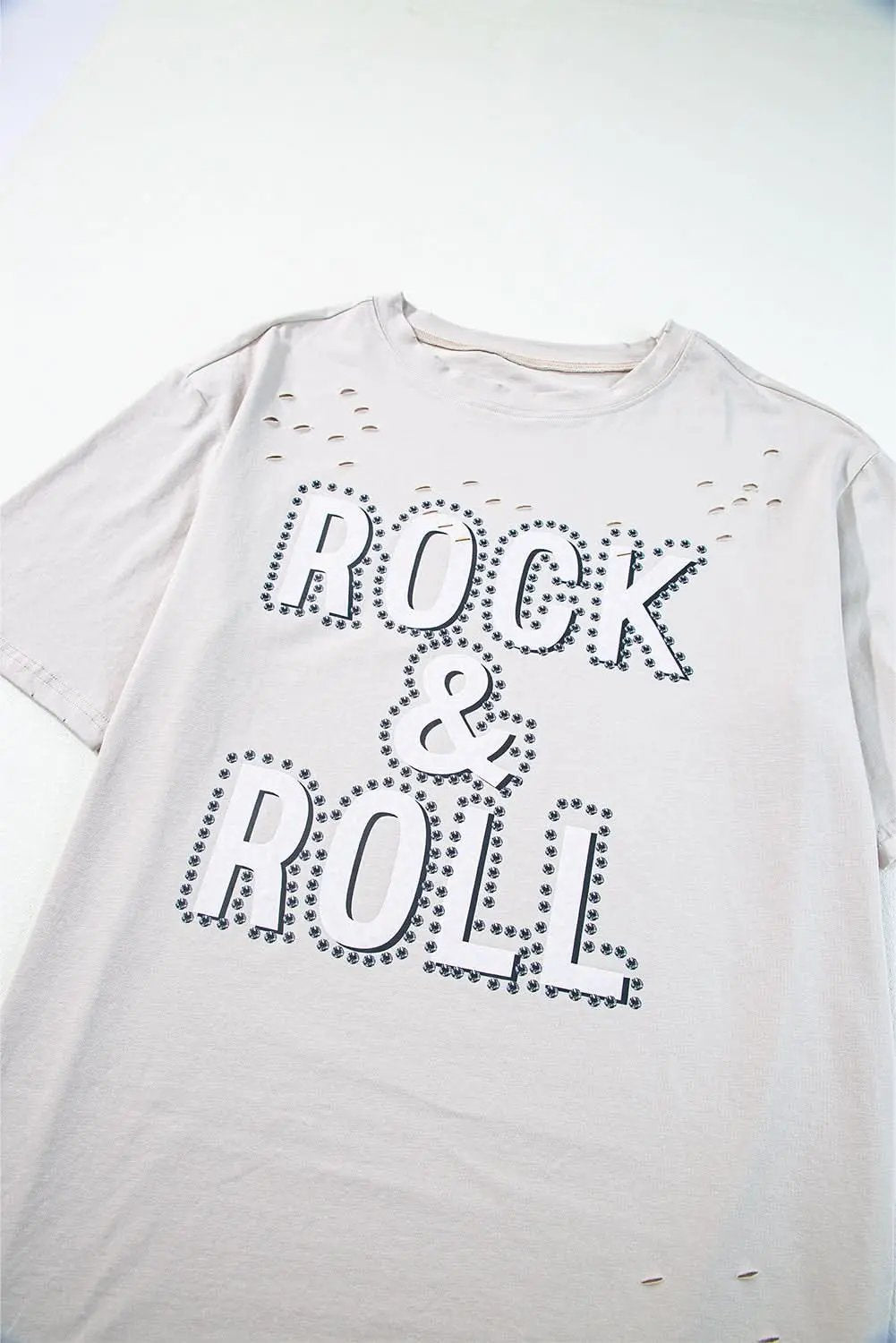 Gray Rock & Roll Graphic Distressed Vintage Tee - Love Salve 