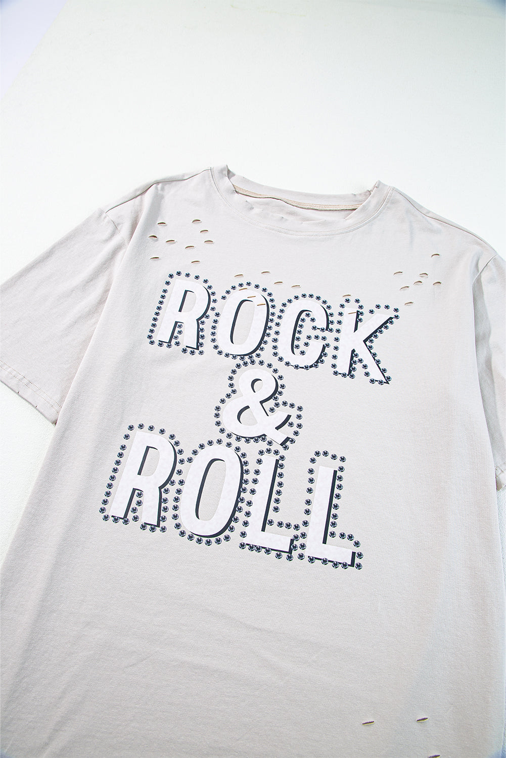 Gray Rock & Roll Graphic Distressed Vintage Tee