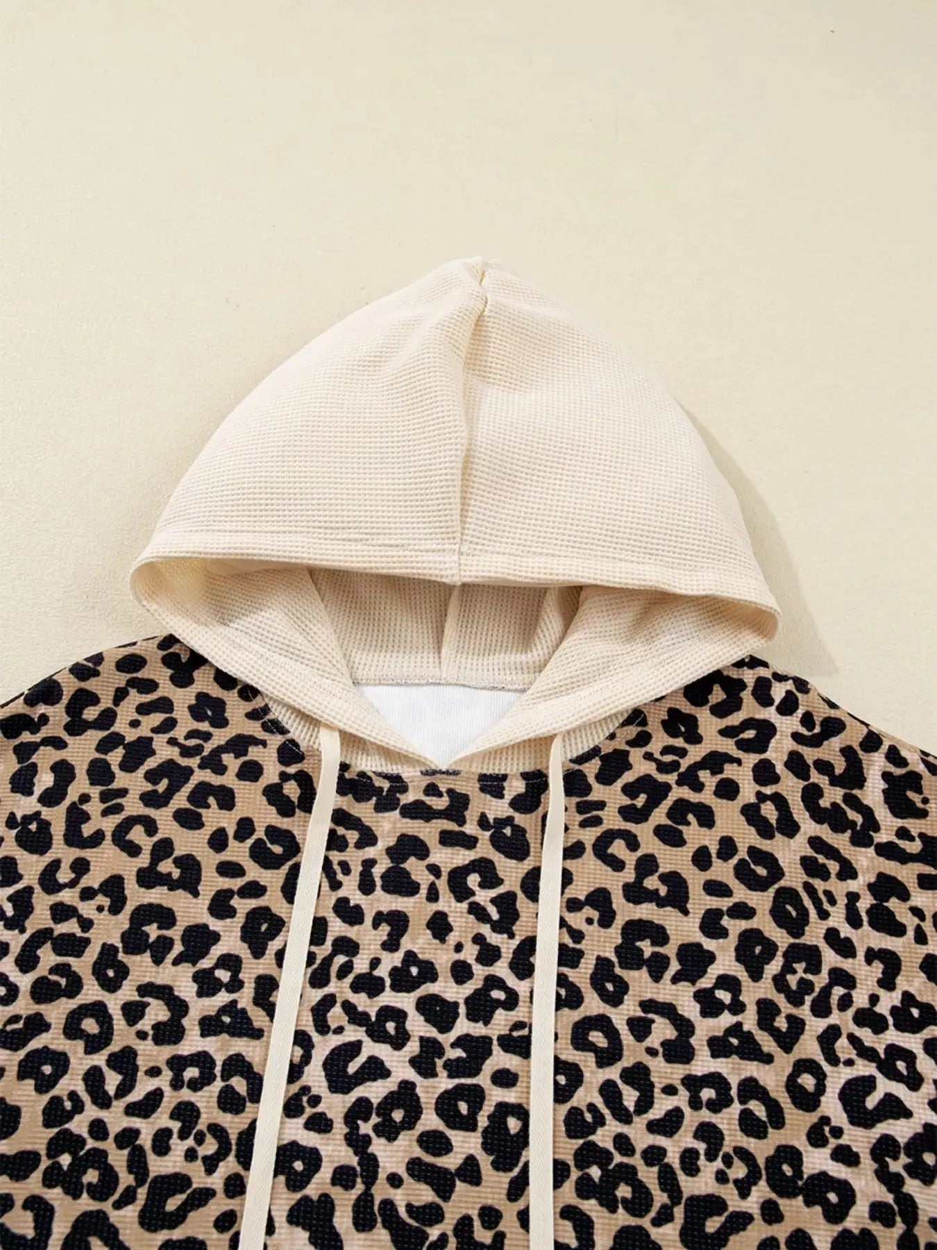 Leopard Print Long Sleeve Hoodie with Pocket Simply Love