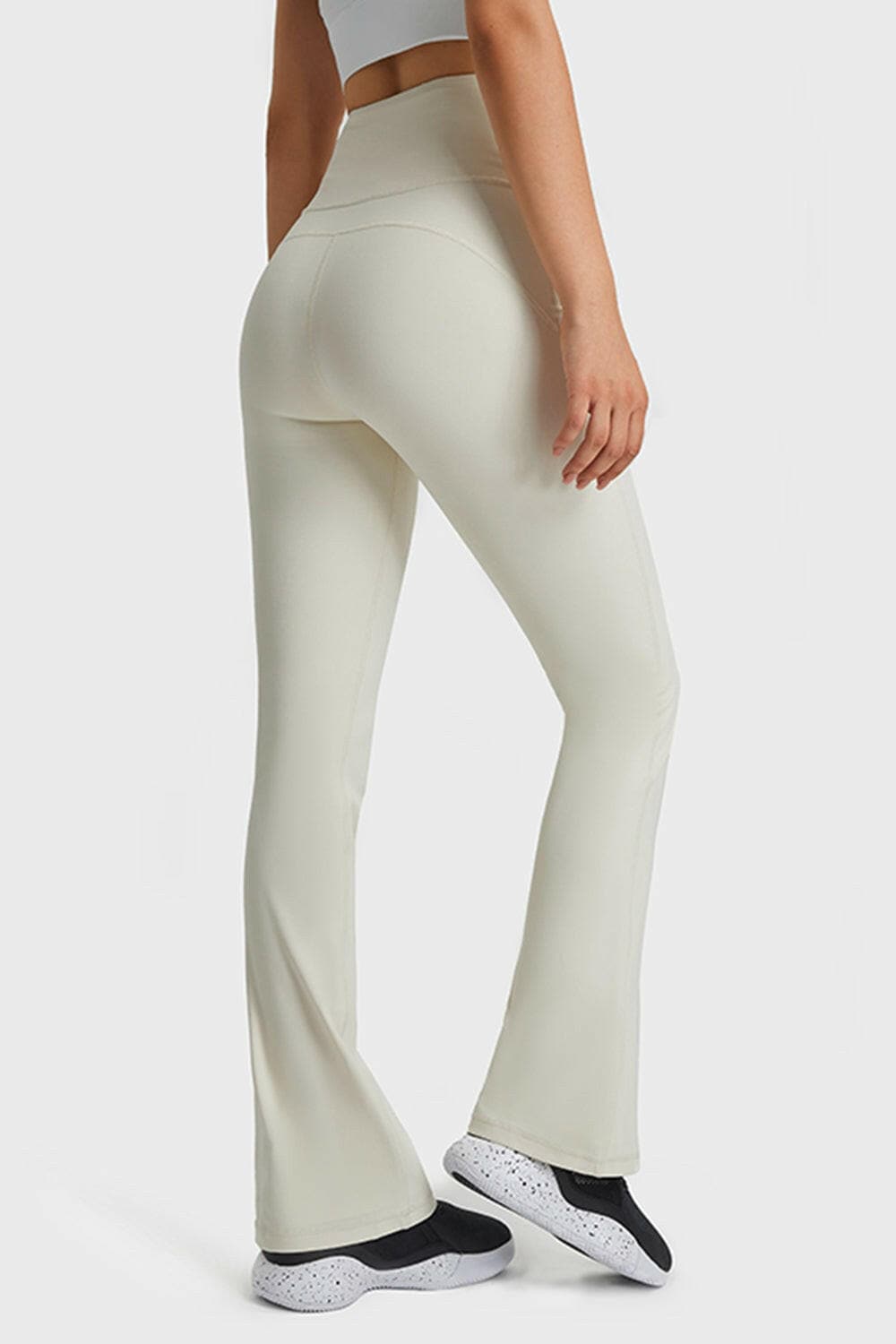 Elastic Waist Flare Yoga Pants.