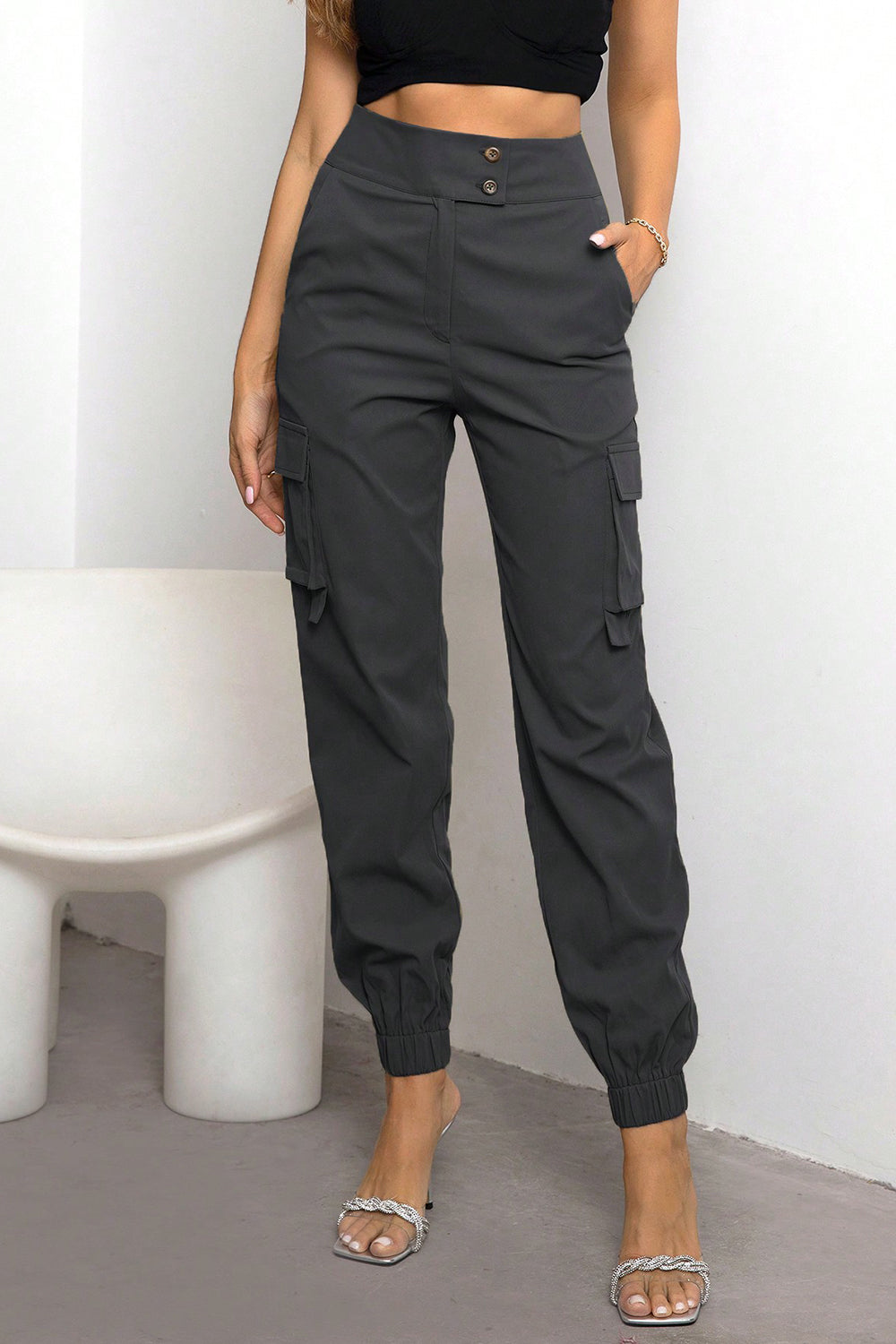 Street Sleek High Waist Cargo Joggers Coco’s Tee Boutique