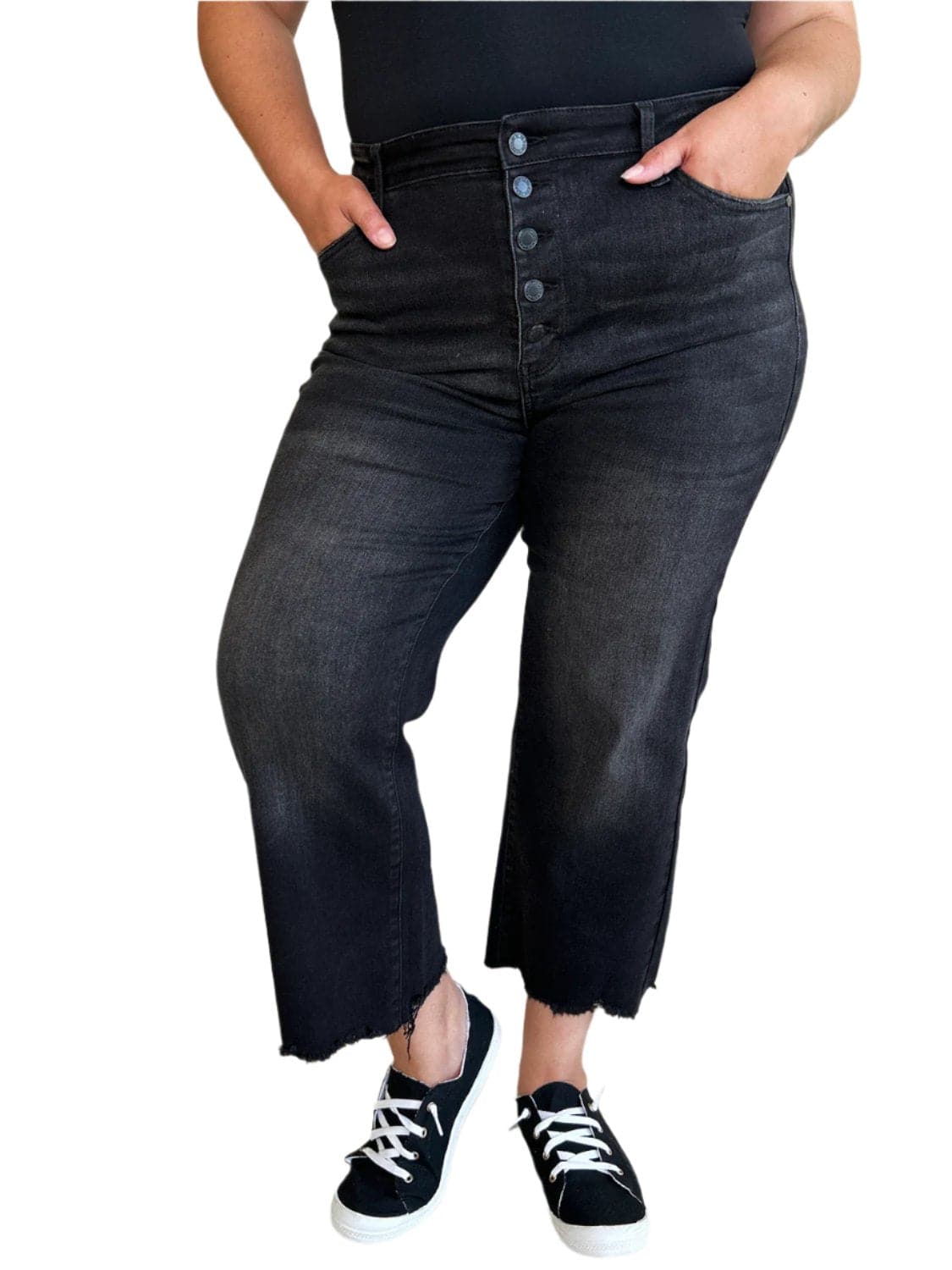 Judy Blue Full Size High Waist Button Fly Jeans.