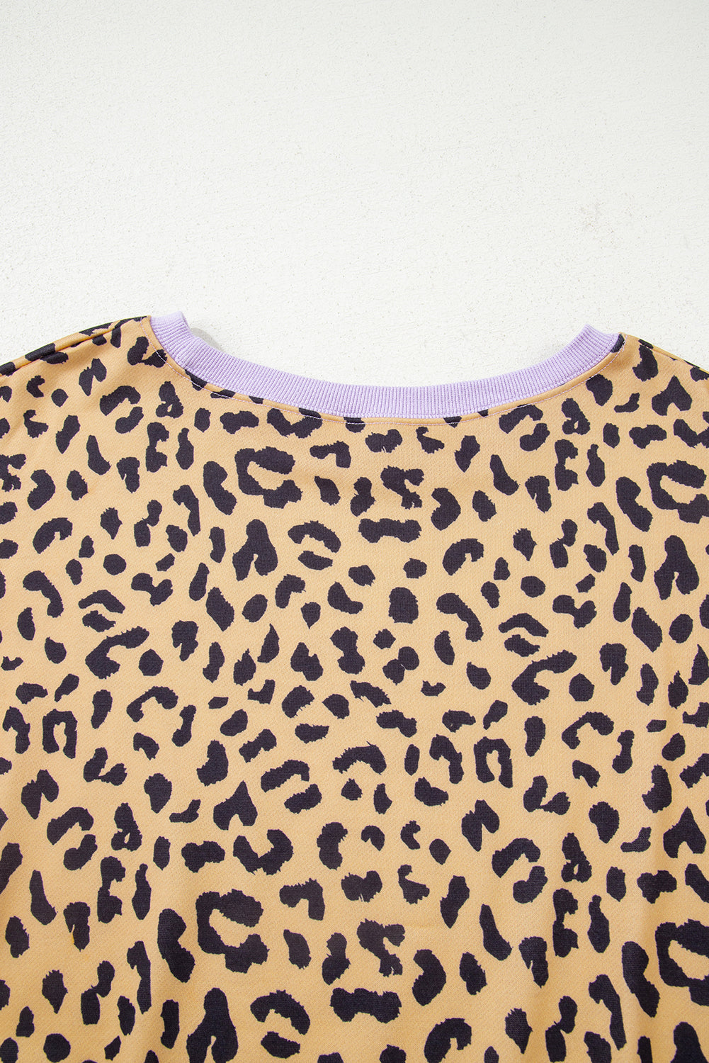 Premium Purple Leopard Striped Patchwork Plus Size Loose Sweatshirt