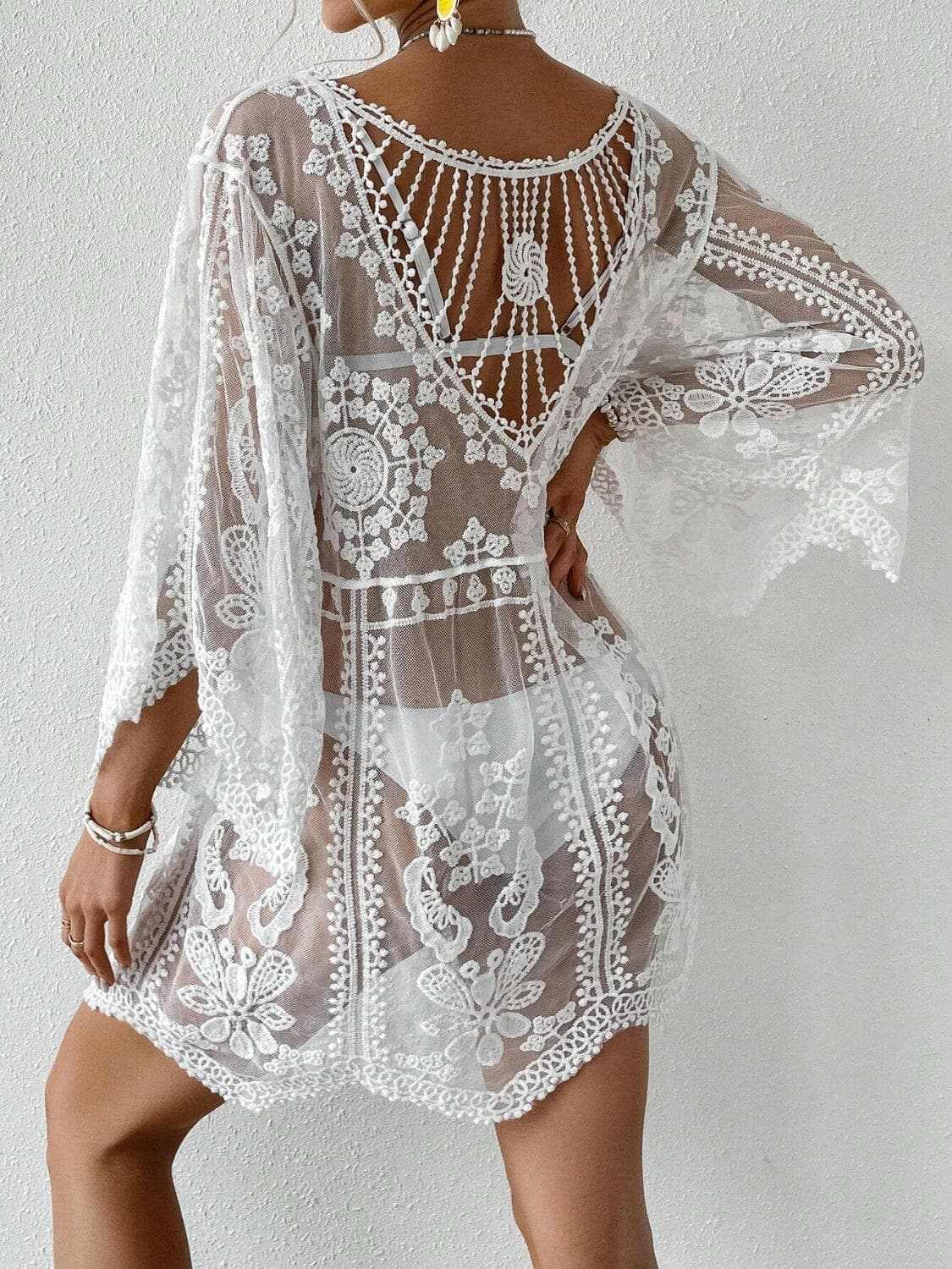 Lace Round Neck Cover-Up.