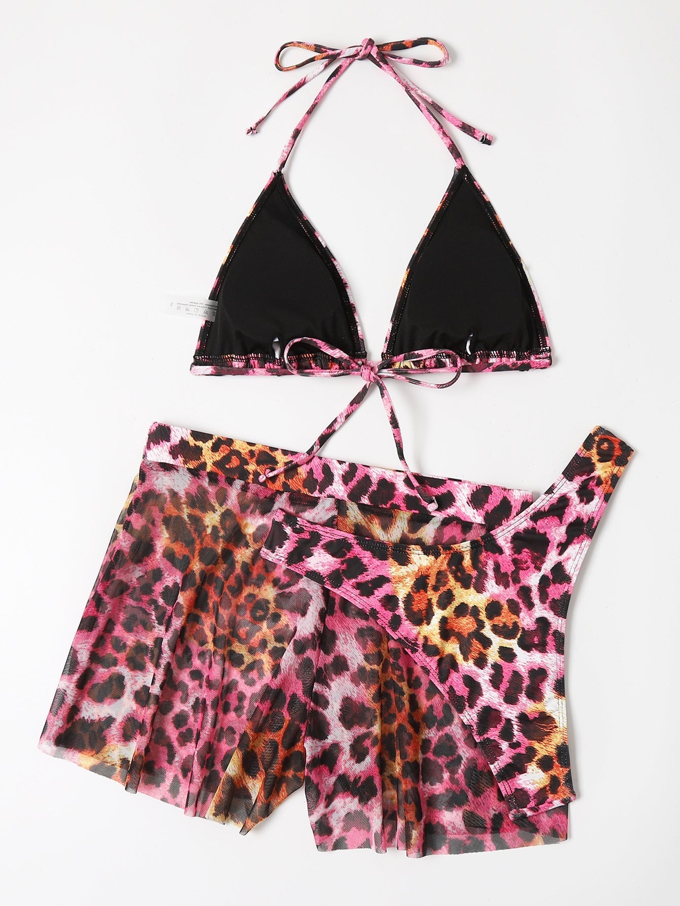 Leopard Print Three Piece Split Swimsuit Bikini Bikini Bella Mia