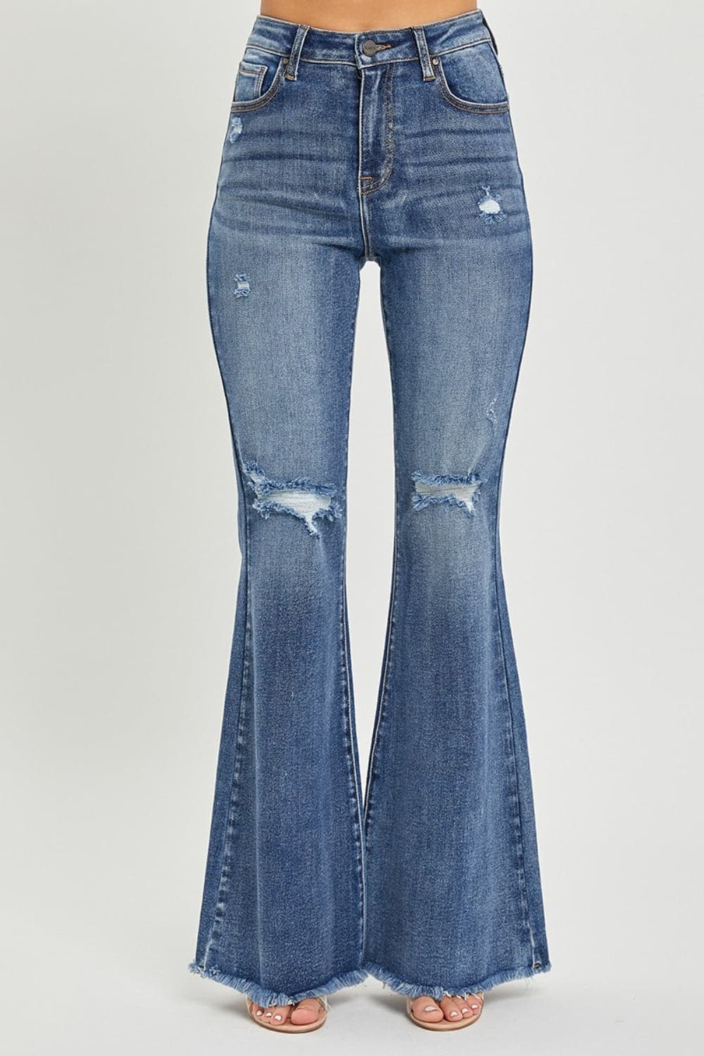 RISEN High Waist Distressed Fare Jeans.