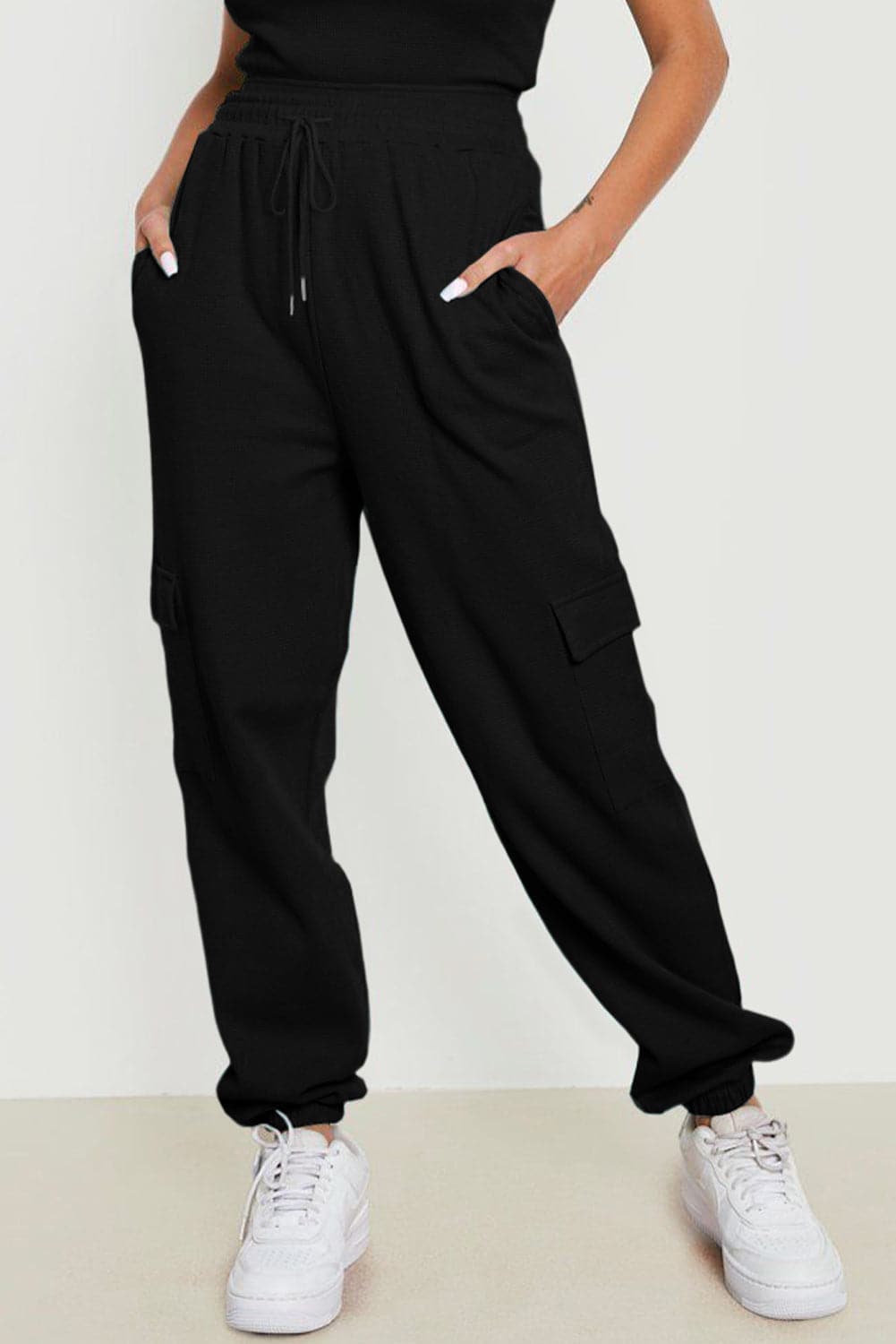 Drawstring Joggers with Pockets.