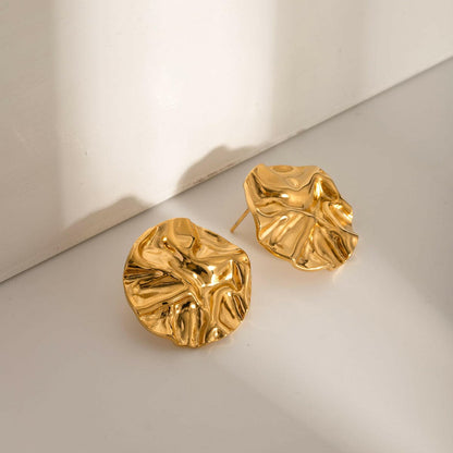 18K Gold-Plated Stud Earrings.