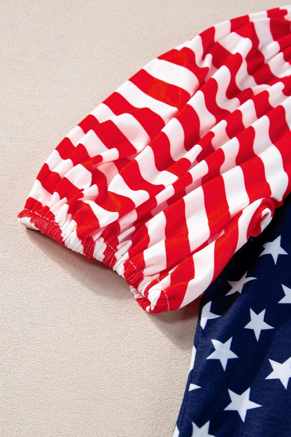 Stars and Stripes Round Neck Short Sleeve Top.