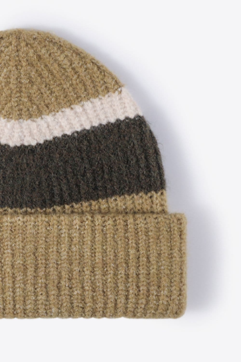 Tricolor Cuffed Knit Beanie.