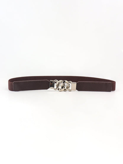 Zinc Alloy Buckle Elastic PU Belt.