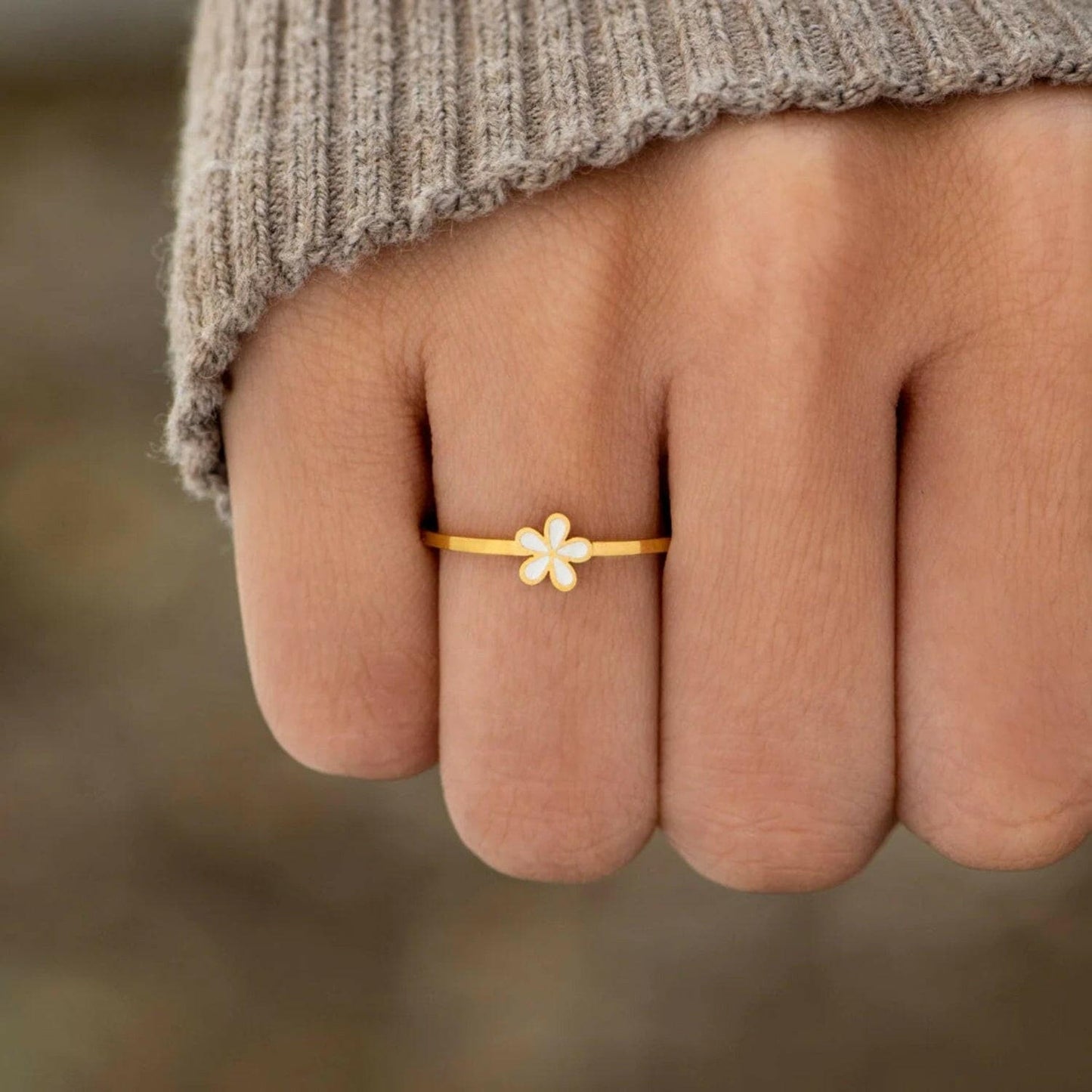 925 Sterling Silver Enamel Flower Ring - Love Salve