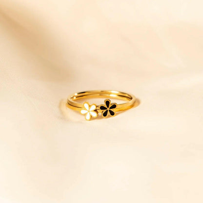 925 Sterling Silver Enamel Flower Ring - Love Salve