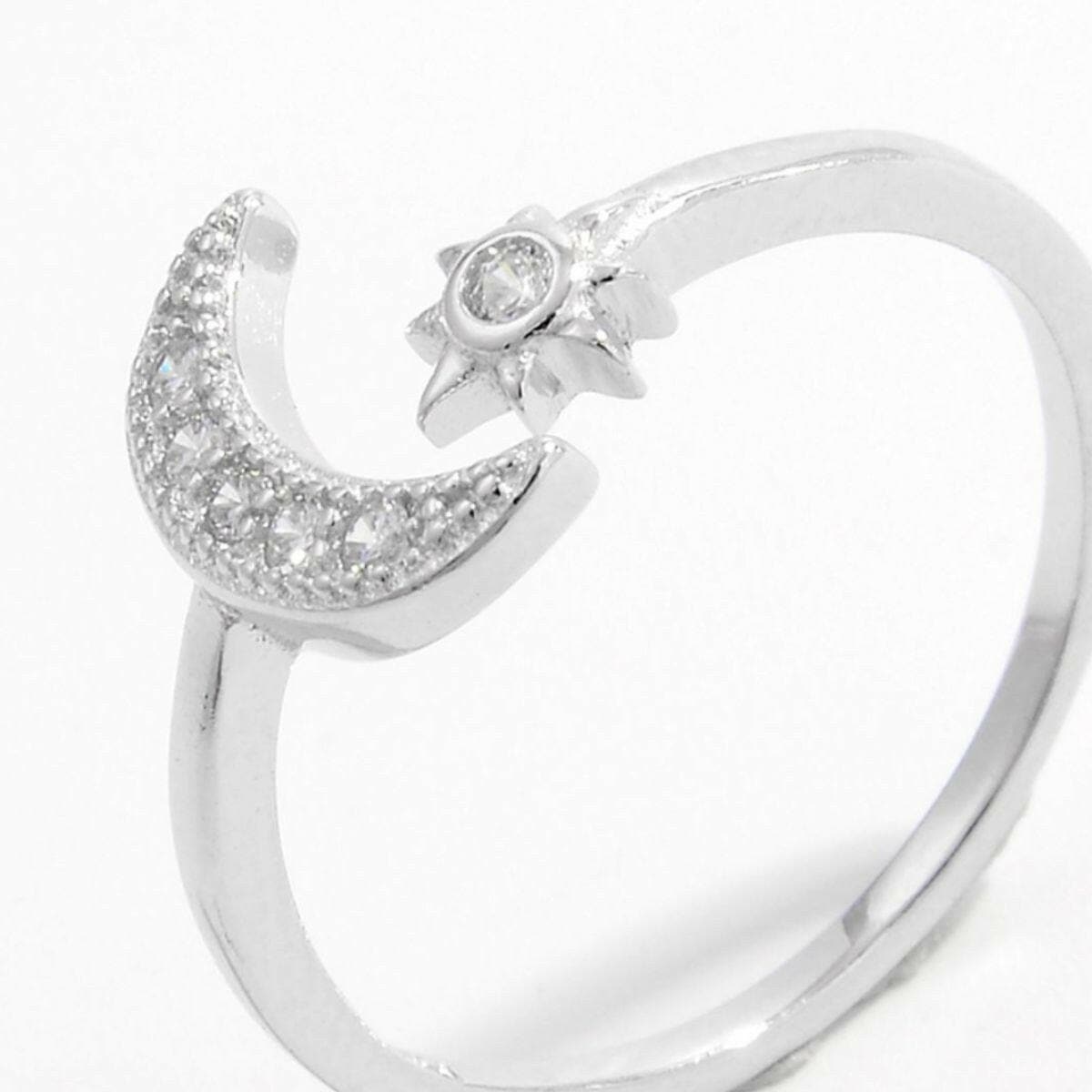 925 Sterling Silver Moon Open Ring - Love Salve