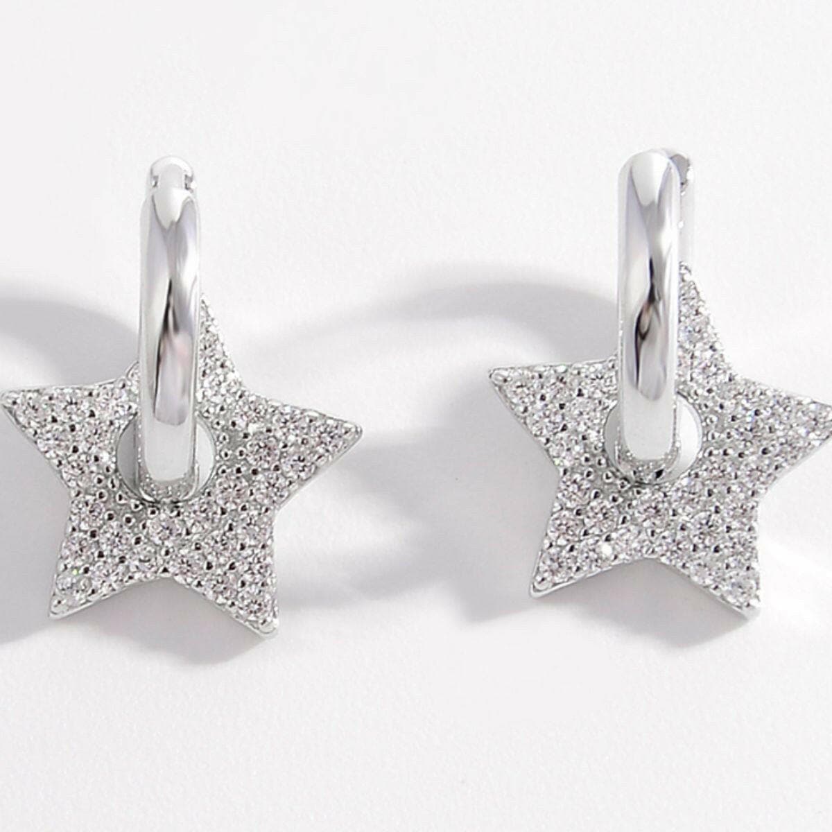 925 Sterling Silver Zircon Star Earrings - Love Salve