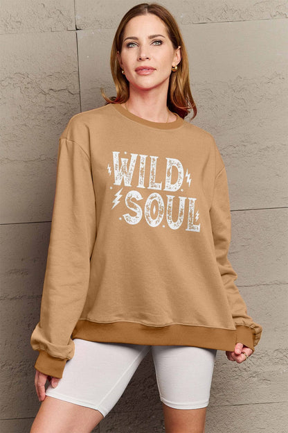 Simply Love Full Size WILD SOUL Graphic Sweatshirt.