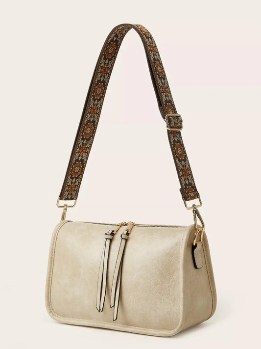 Vintage Style Patterned Strap Crossbody Bag Simply Love