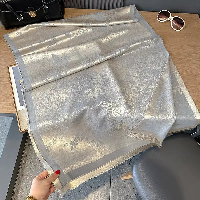 Butterfly Print Raw Hem Scarf Simply Love